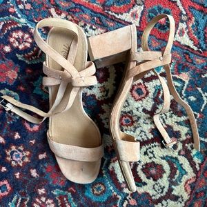 Madewell pale blush heeled sandals